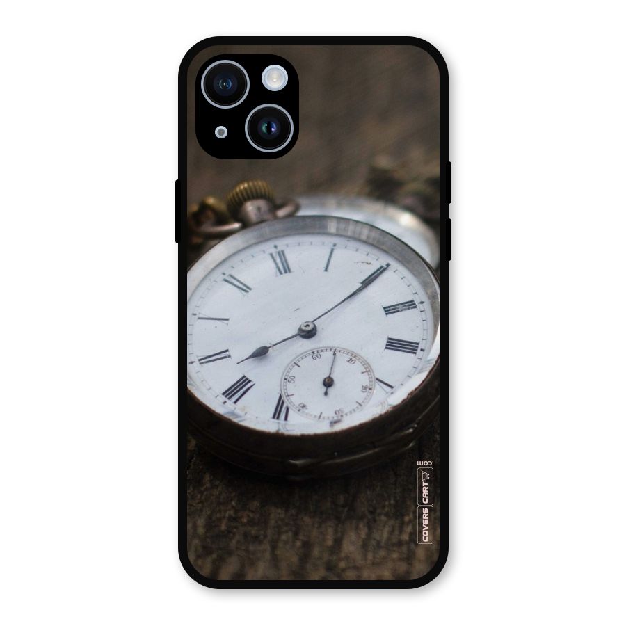 Vintage Clock Metal Back Case for iPhone 14
