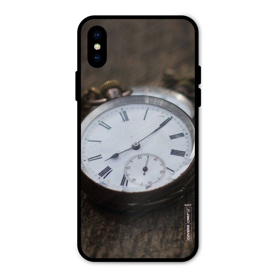 Vintage Clock Metal Back Case for iPhone XS