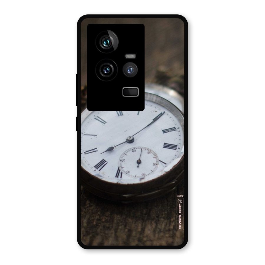 Vintage Clock Metal Back Case for iQOO 11 5G