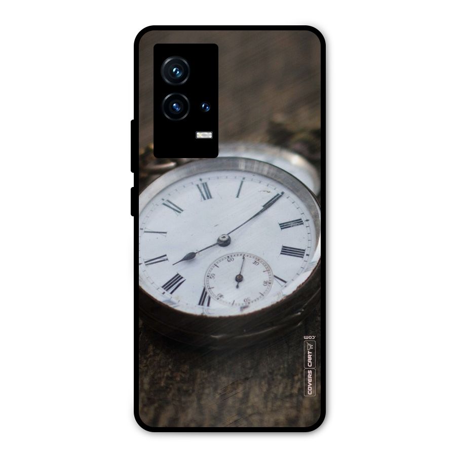 Vintage Clock Metal Back Case for iQOO 9 5G