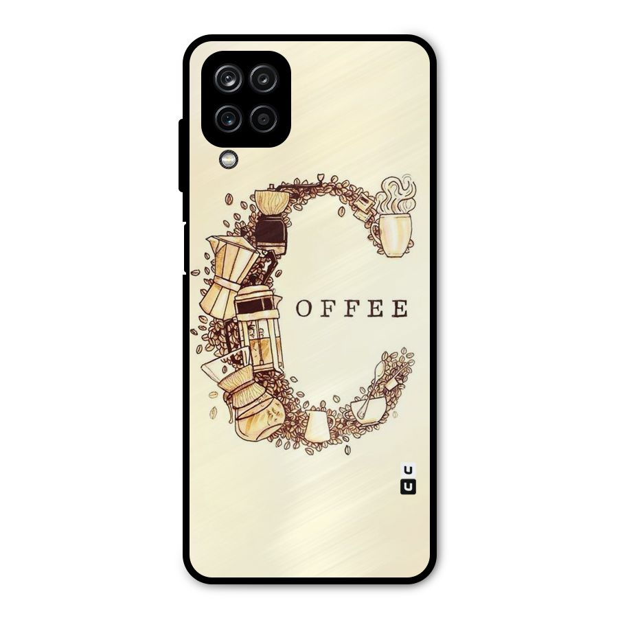 Vintage Coffee Metal Back Case for Galaxy A12