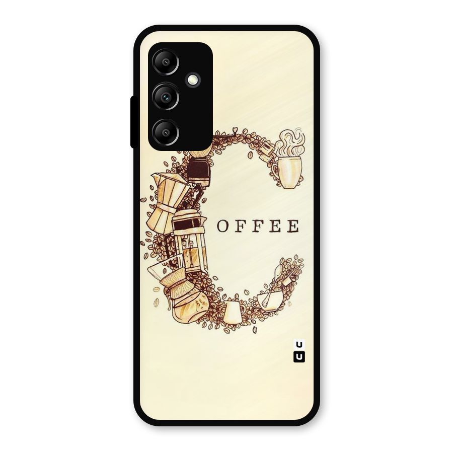 Vintage Coffee Metal Back Case for Galaxy A14 5G