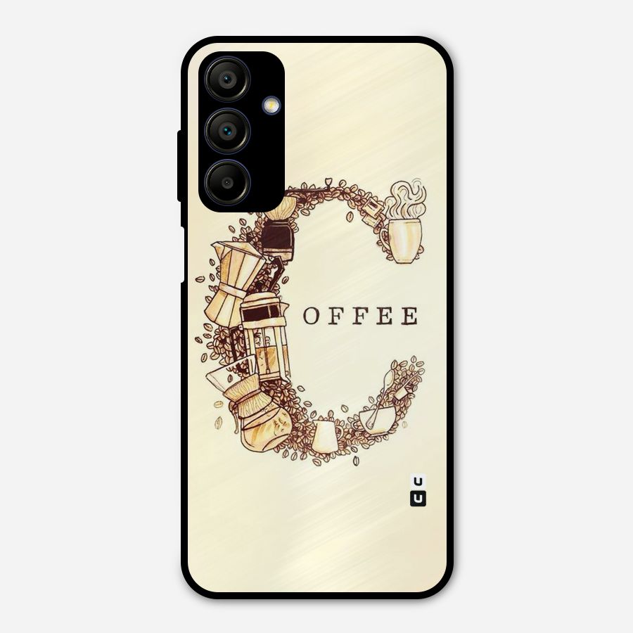 Vintage Coffee Metal Back Case for Galaxy A15 5G