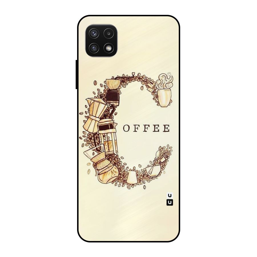 Vintage Coffee Metal Back Case for Galaxy A22 5G