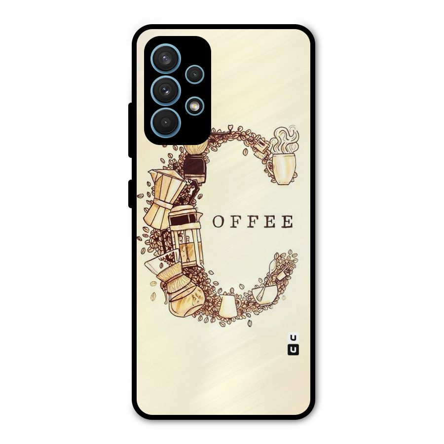 Vintage Coffee Metal Back Case for Galaxy A32