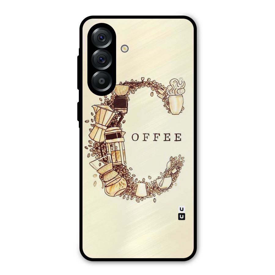 Vintage Coffee Metal Back Case for Galaxy A36