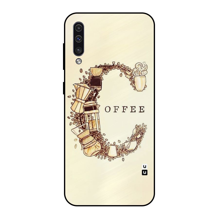 Vintage Coffee Metal Back Case for Galaxy A50