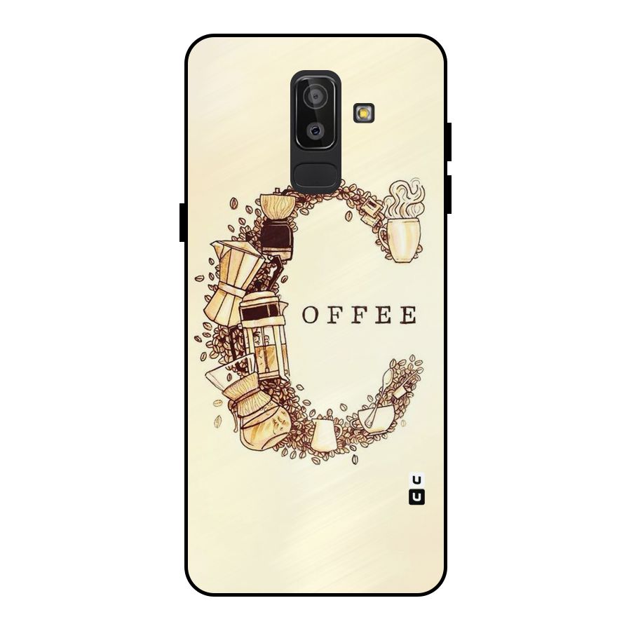 Vintage Coffee Metal Back Case for Galaxy J8