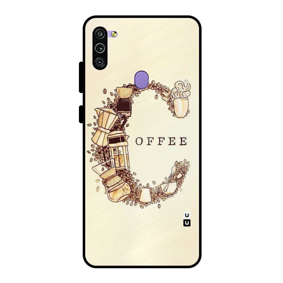 Vintage Coffee Metal Back Case for Galaxy M11