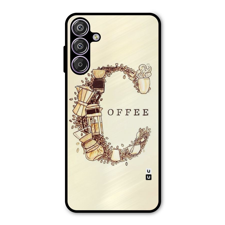 Vintage Coffee Metal Back Case for Galaxy M15