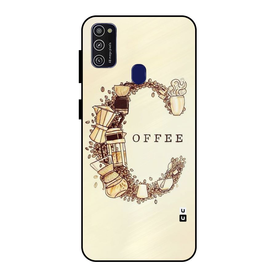 Vintage Coffee Metal Back Case for Galaxy M21