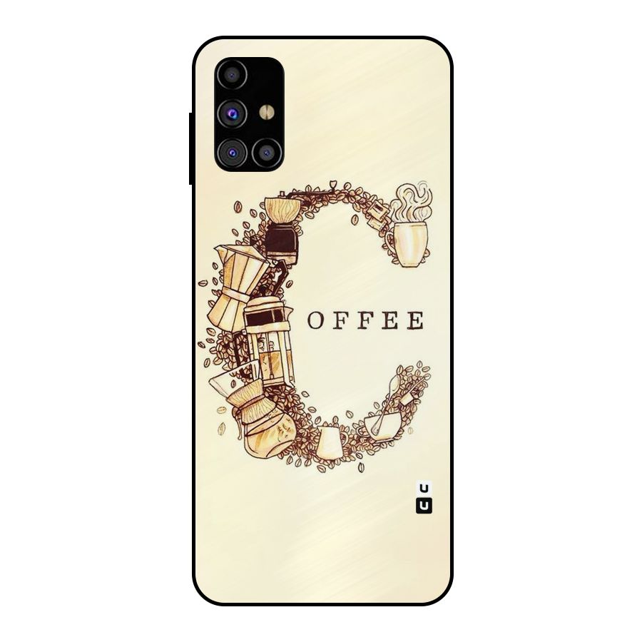 Vintage Coffee Metal Back Case for Galaxy M31s