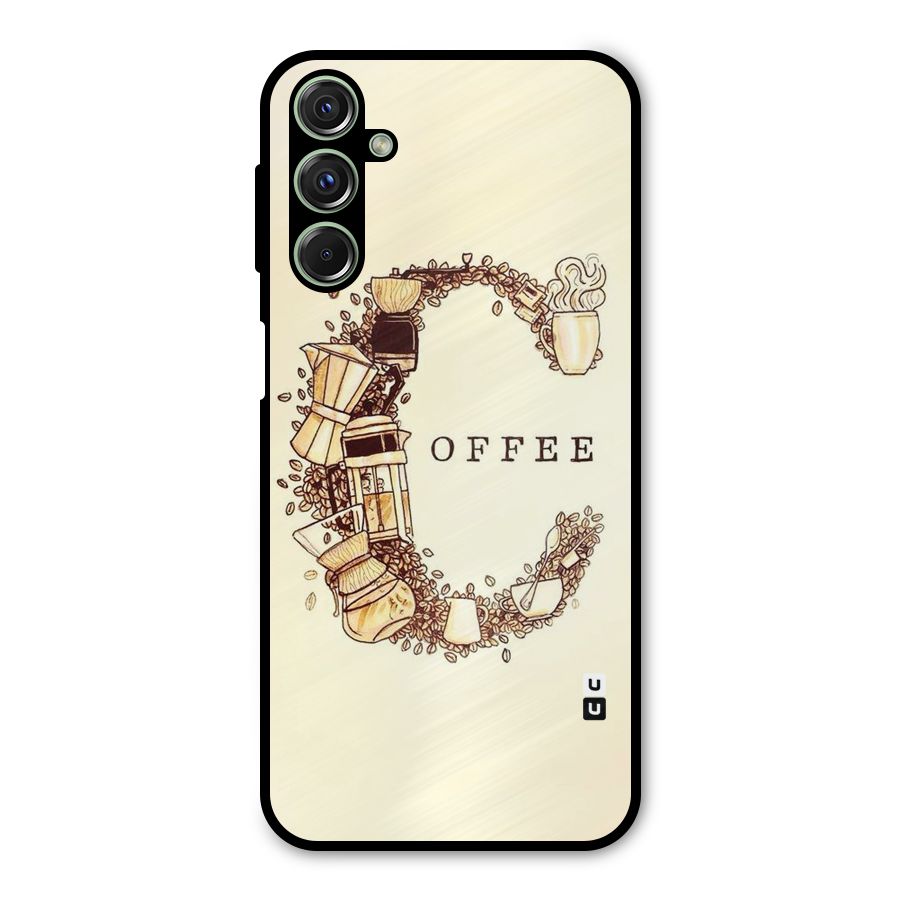 Vintage Coffee Metal Back Case for Galaxy M34