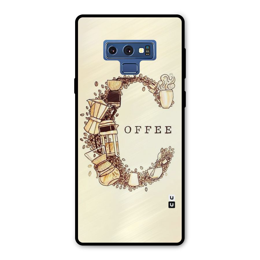 Vintage Coffee Metal Back Case for Galaxy Note 9