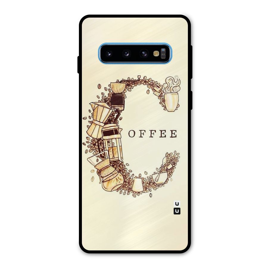 Vintage Coffee Metal Back Case for Galaxy S10