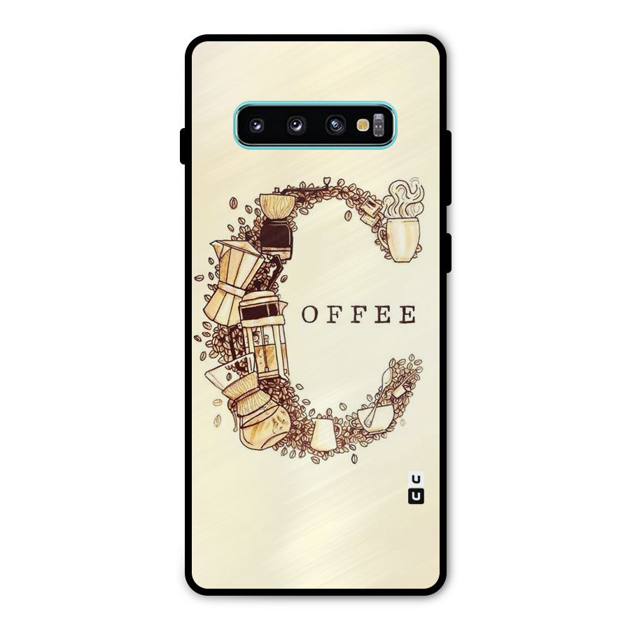 Vintage Coffee Metal Back Case for Galaxy S10 Plus