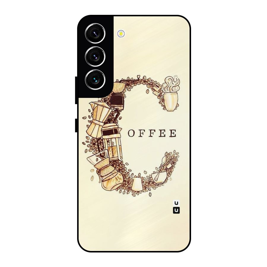 Vintage Coffee Metal Back Case for Galaxy S22 5G