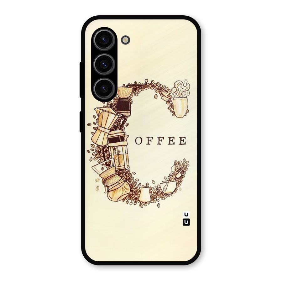 Vintage Coffee Metal Back Case for Galaxy S23