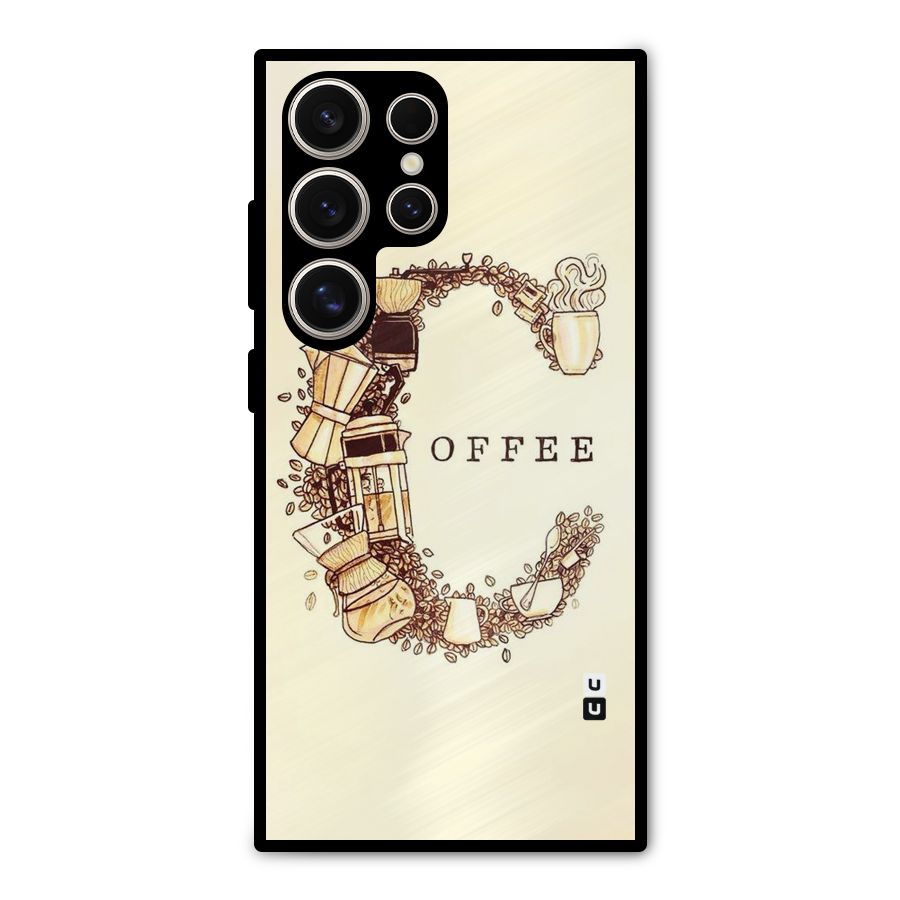 Vintage Coffee Metal Back Case for Galaxy S24 Ultra