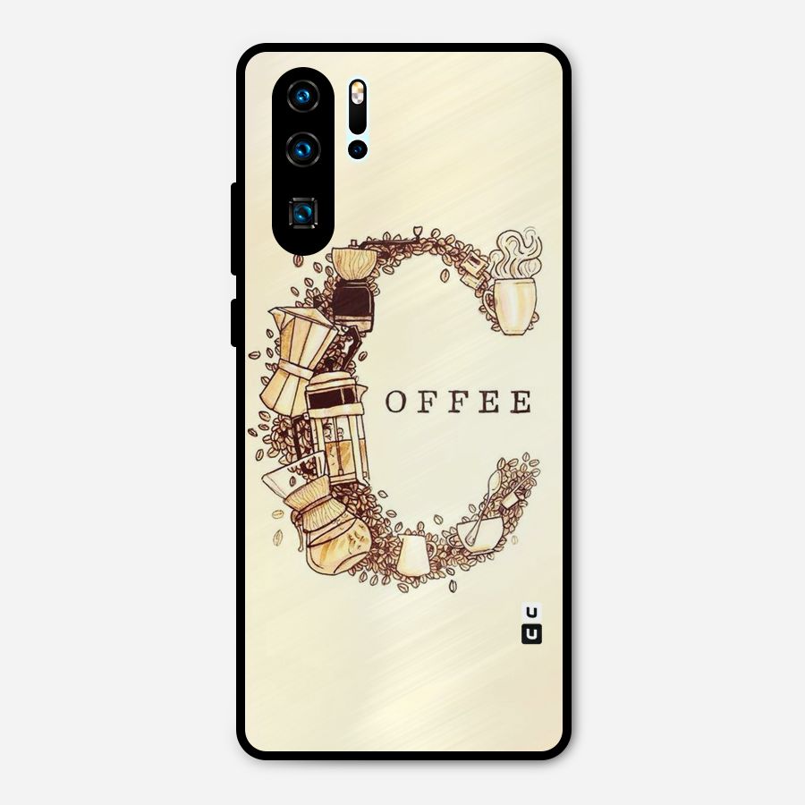 Vintage Coffee Metal Back Case for Huawei P30 Pro