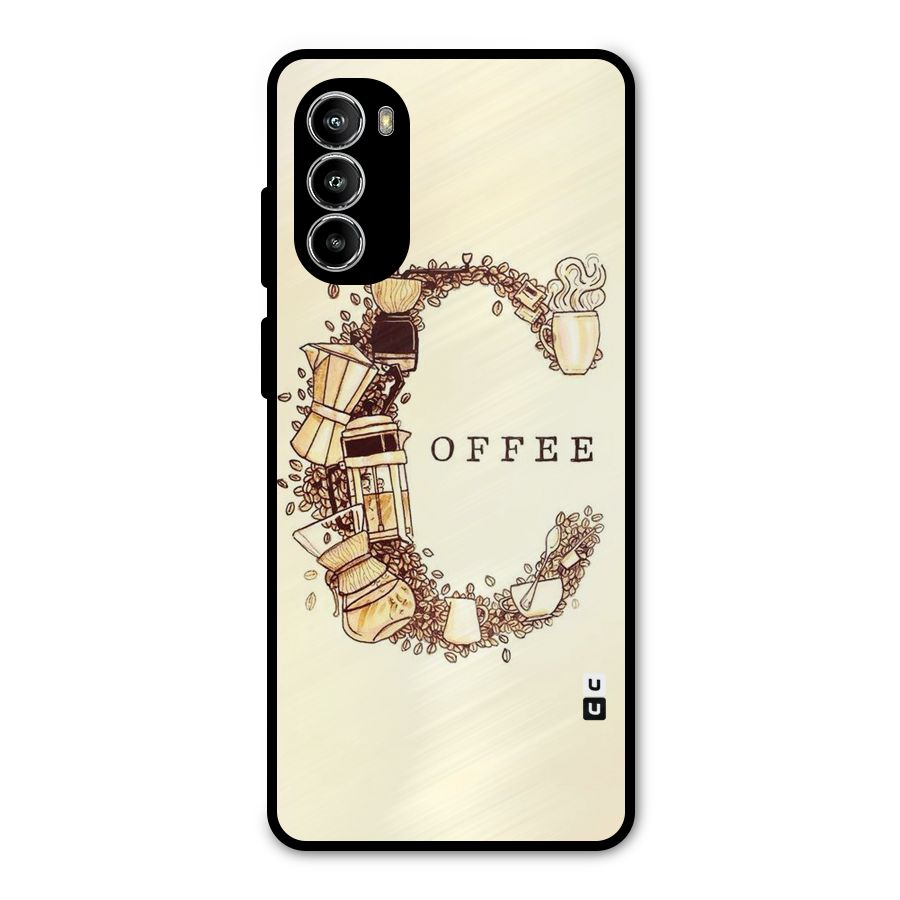 Vintage Coffee Metal Back Case for Moto G52