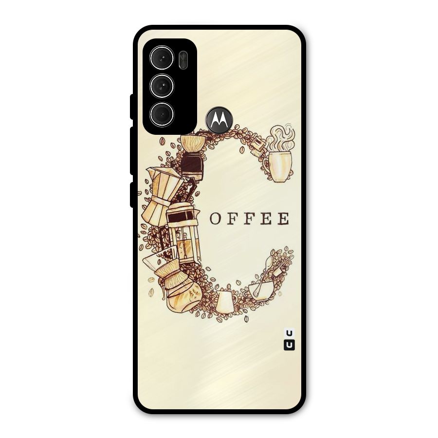 Vintage Coffee Metal Back Case for Moto G60