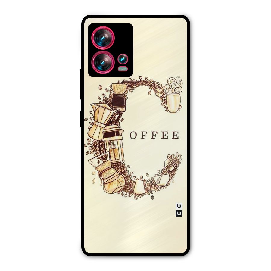 Vintage Coffee Metal Back Case for Motorola Edge 30 Fusion