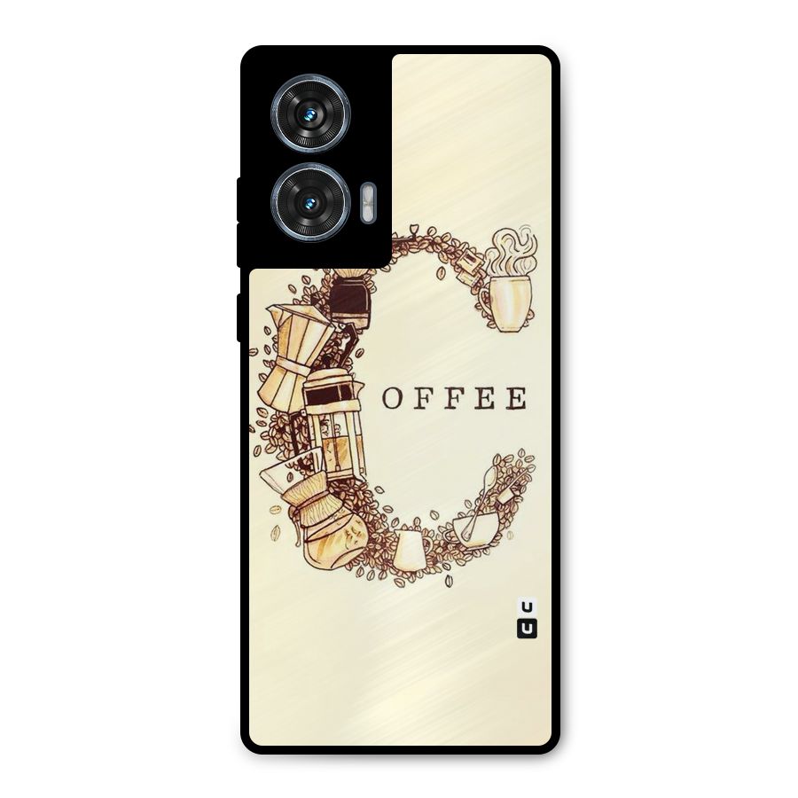 Vintage Coffee Metal Back Case for Motorola Edge 50 Fusion