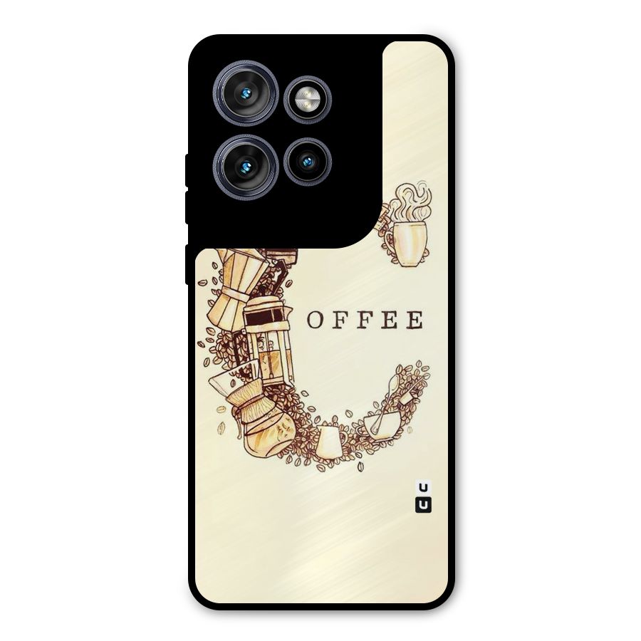 Vintage Coffee Metal Back Case for Motorola Edge 50 Neo