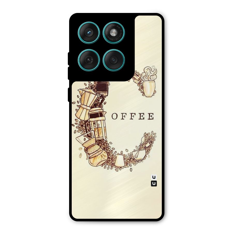 Vintage Coffee Metal Back Case for Motorola Edge 60