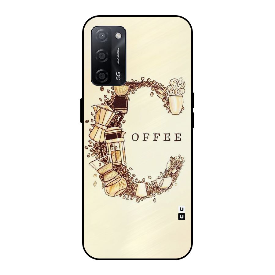Vintage Coffee Metal Back Case for Oppo A53s 5G