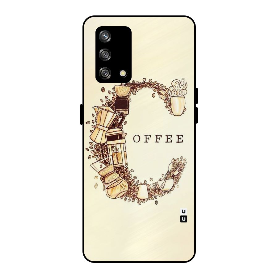Vintage Coffee Metal Back Case for Oppo F19