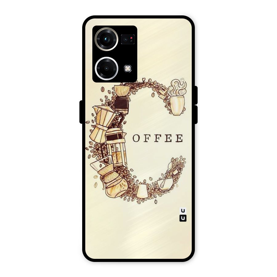 Vintage Coffee Metal Back Case for Oppo F21s Pro 4G