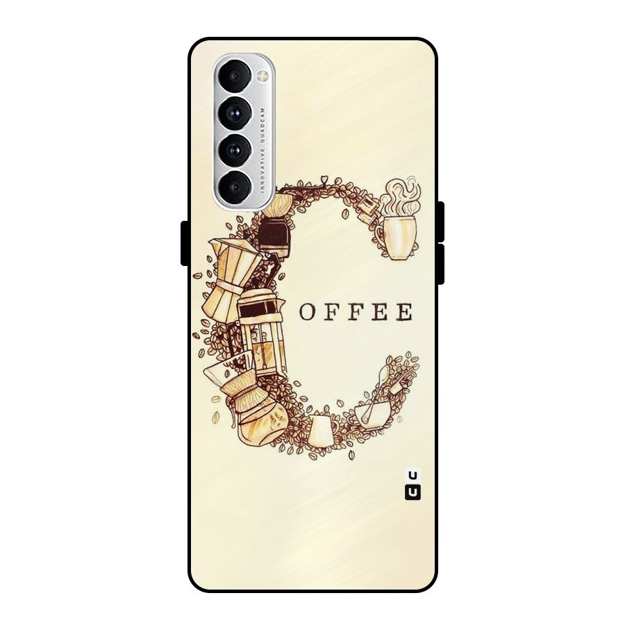Vintage Coffee Metal Back Case for Oppo Reno4 Pro