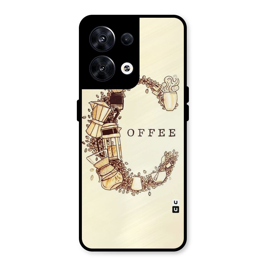 Vintage Coffee Metal Back Case for Oppo Reno8 5G