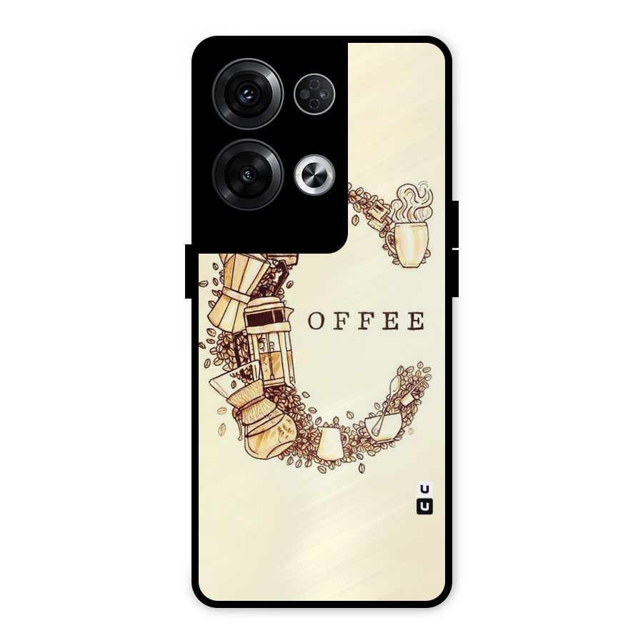 Vintage Coffee Metal Back Case for Oppo Reno8 Pro 5G