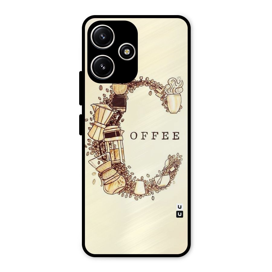 Vintage Coffee Metal Back Case for Poco M6 Pro
