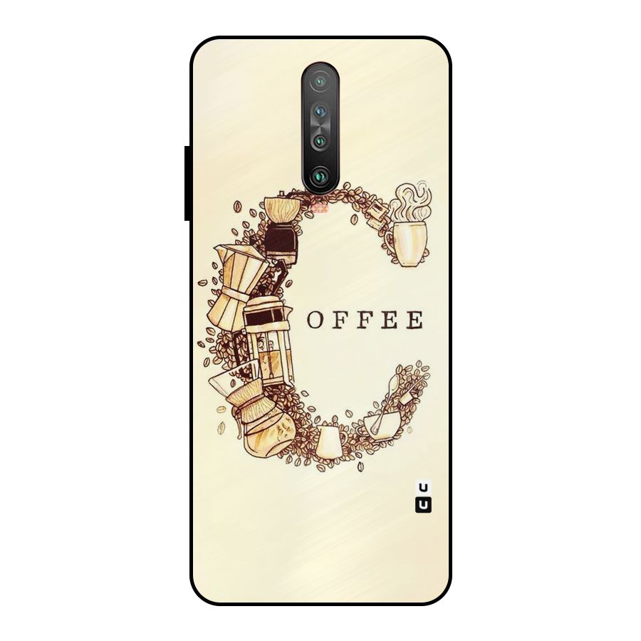 Vintage Coffee Metal Back Case for Poco X2