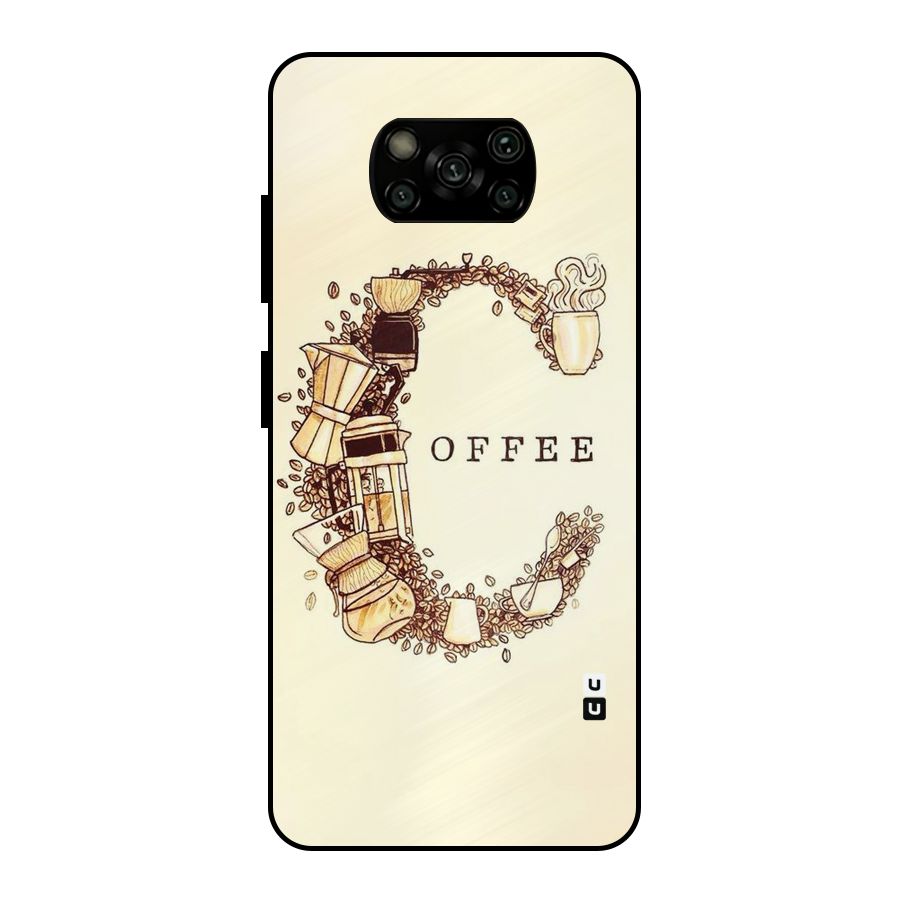 Vintage Coffee Metal Back Case for Poco X3