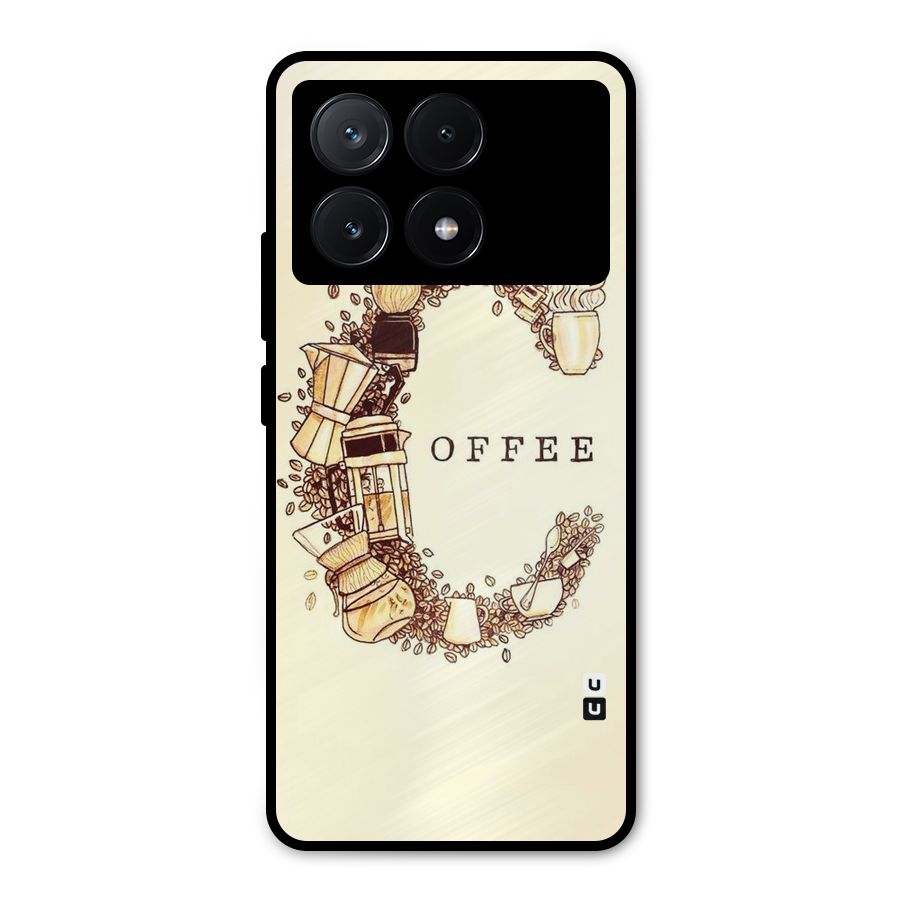 Vintage Coffee Metal Back Case for Poco X6 Pro