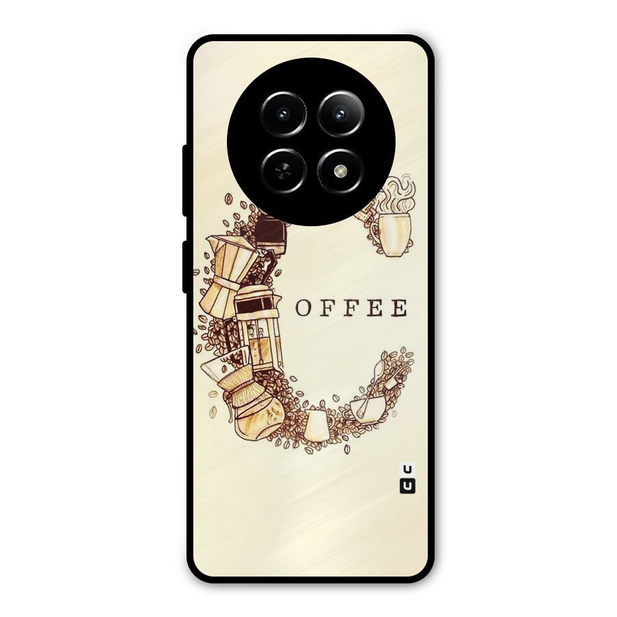 Vintage Coffee Metal Back Case for Realme 12 5G