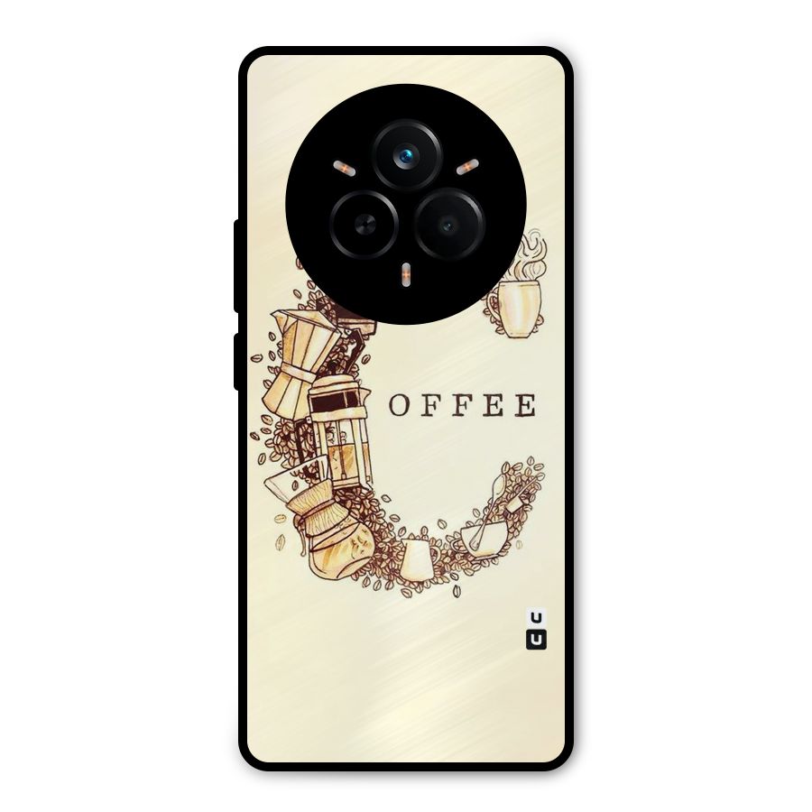 Vintage Coffee Metal Back Case for Realme 14 Pro Plus