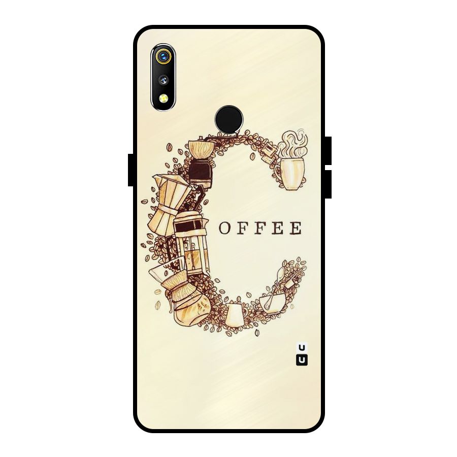 Vintage Coffee Metal Back Case for Realme 3