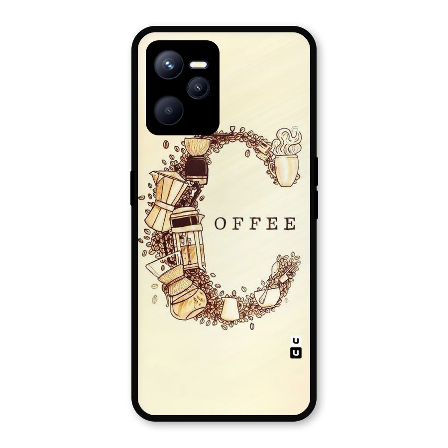 Vintage Coffee Metal Back Case for Realme C35