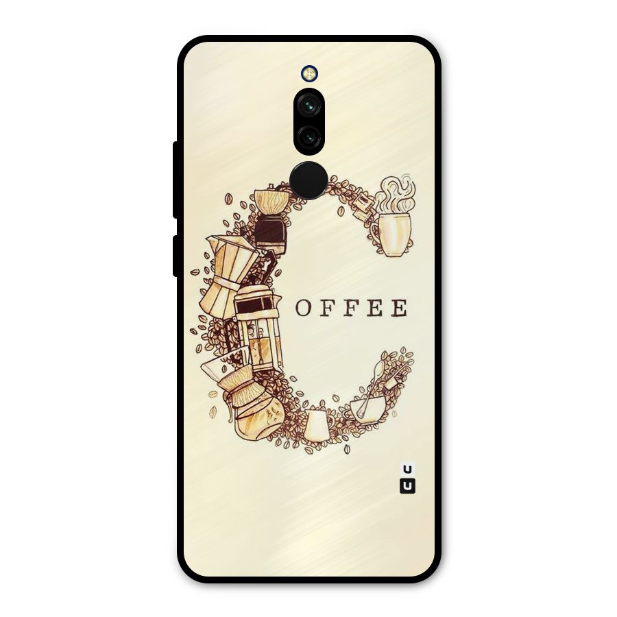 Vintage Coffee Metal Back Case for Redmi 8