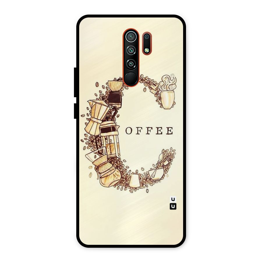 Vintage Coffee Metal Back Case for Redmi 9 Prime