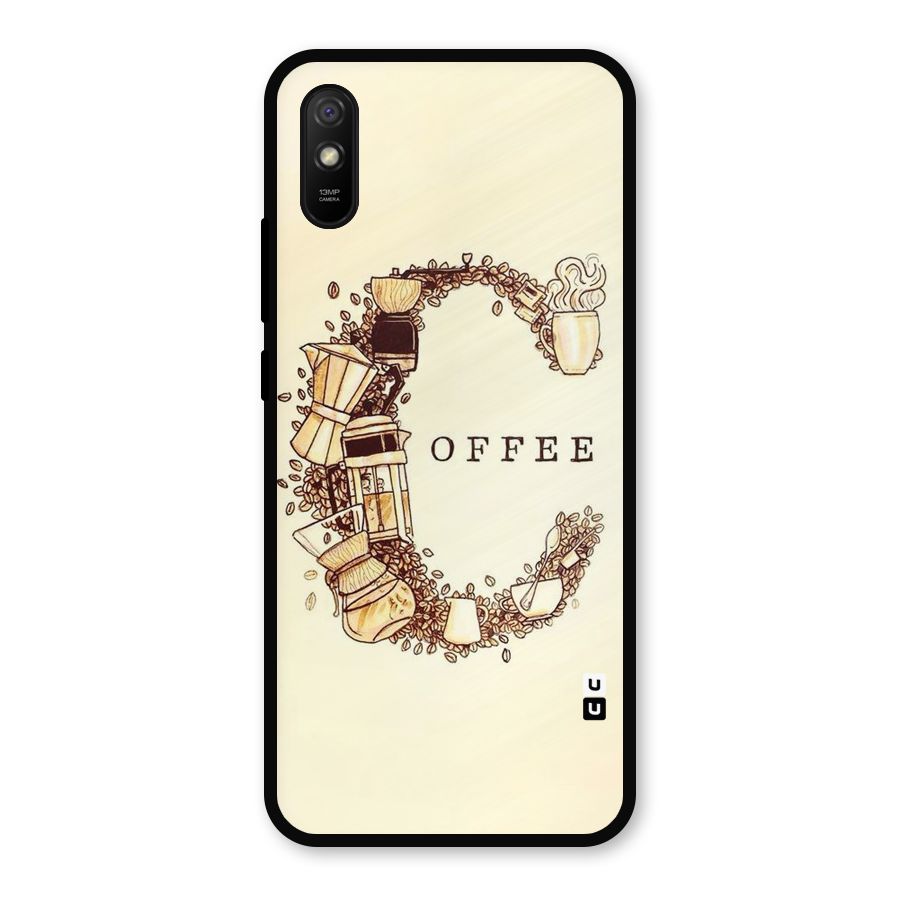 Vintage Coffee Metal Back Case for Redmi 9a