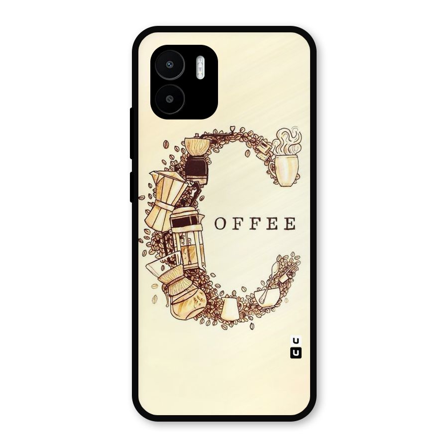 Vintage Coffee Metal Back Case for Redmi A1
