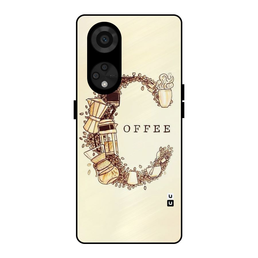 Vintage Coffee Metal Back Case for Reno8 T 5G