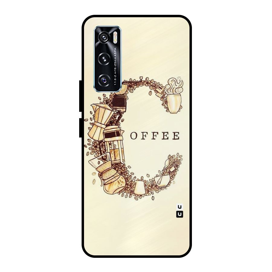 Vintage Coffee Metal Back Case for Vivo V20 SE